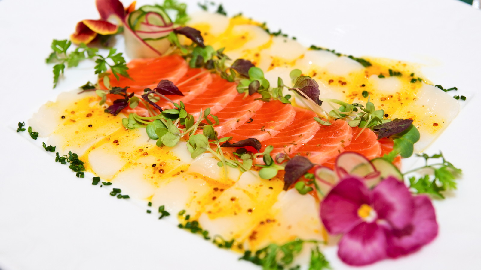 Crudo de Flétan & Saumon Ora King